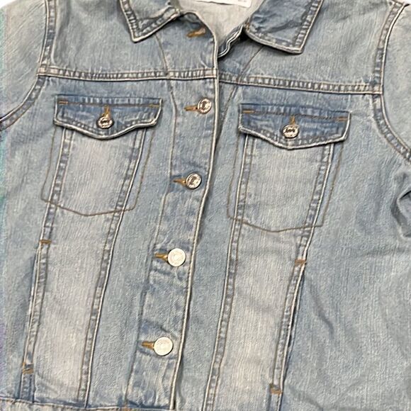 MNG Denim Women’s XS Washed Blue Jean Jacket - Picture 3 of 9